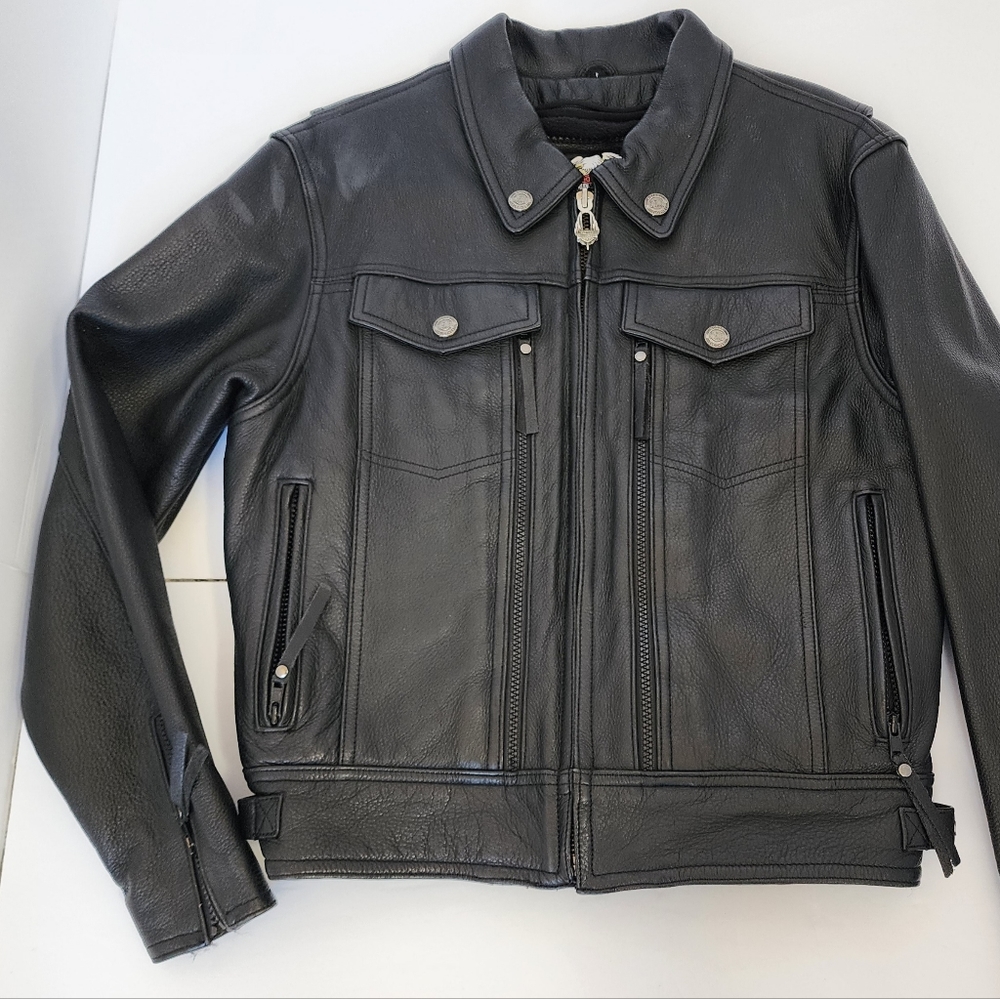 Harley Davidson 3-in-1 Full-Grain Leather Motorcycle Riding Jacket Women's Large